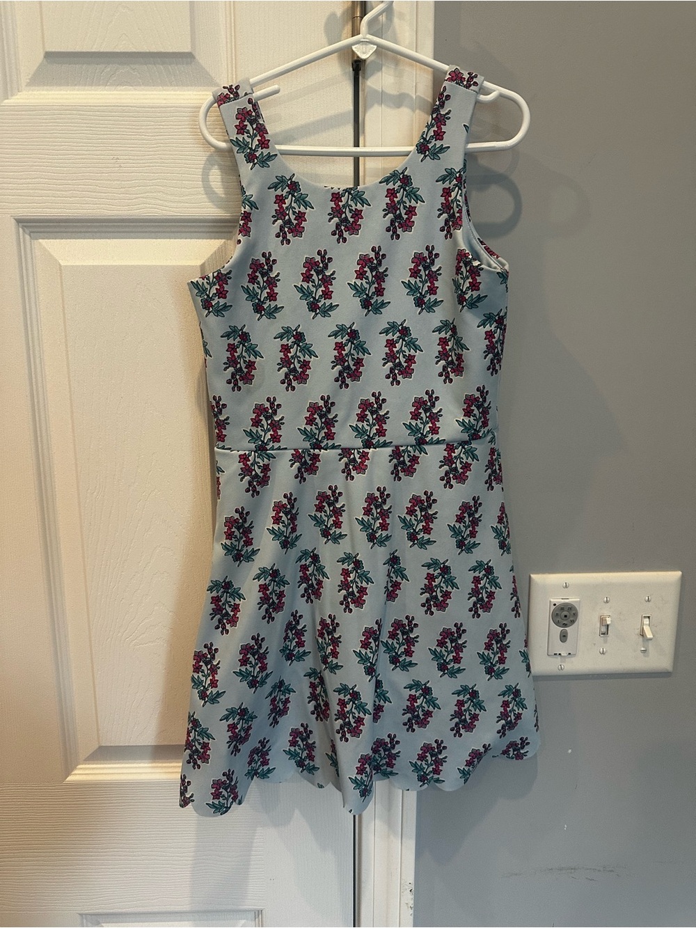 Crewcuts Light Blue Dress with Pink Floral Print